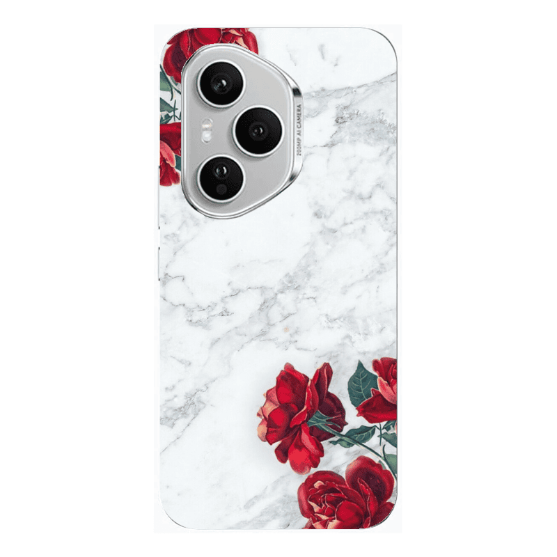 Honor Magic 400 Pro Marble and roses Transparent Silicone TPU Θήκη